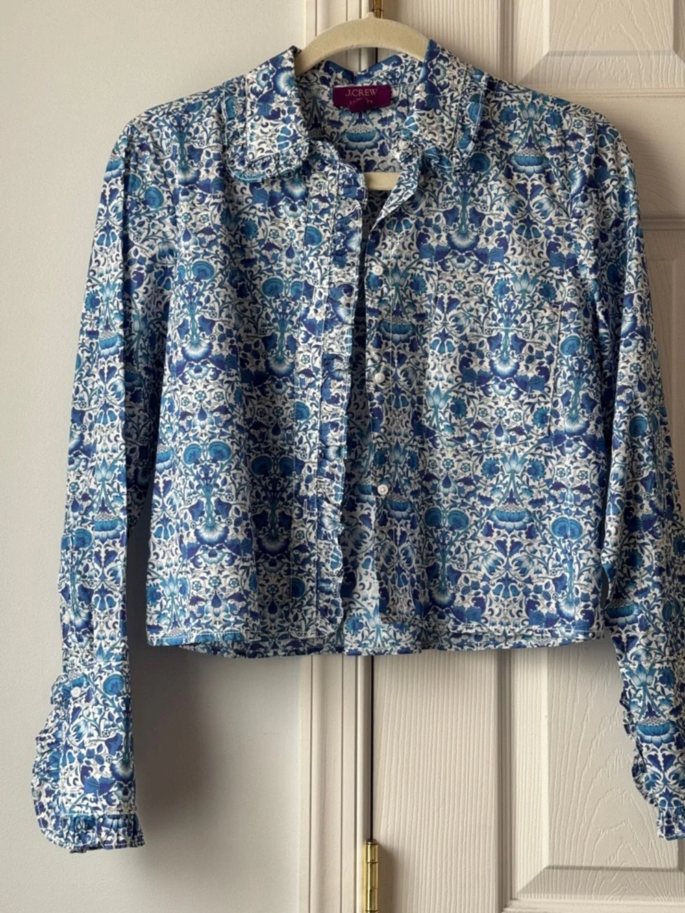 J. Crew Liberty with Blue and White Floral Fabric